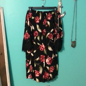 Off shoulder shift dress